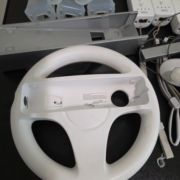 Nintendo Wii Game Console With 3 Controllers, Nunchuks, Motion Adapters, Wheel - Picture 7 of 7